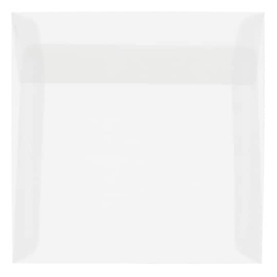 JAM Paper Clear Square Translucent Vellum Invitation Envelopes